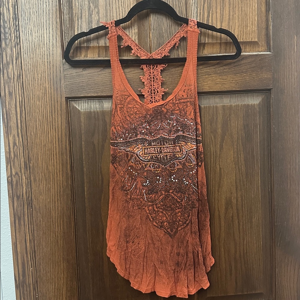 Harley-Davidson Burnt Orange Lace Tank